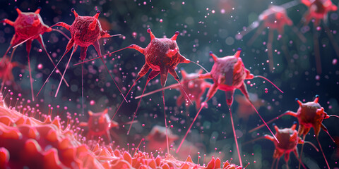 Invasive Bacteria Swarming and Colonizing Host Tissue
Microscopic Study of Bacterial Infection in Tissues