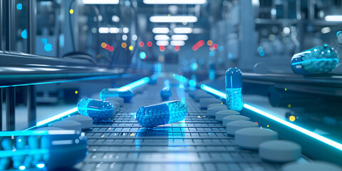 Advanced pharmaceutical manufacturing facility utilizing state-of-the-art technology for precision pill and capsule production ensuring efficiency and quality in modern medication manufacturing