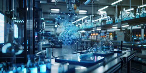 Cutting-Edge Biotechnology Laboratory Integrating AI and Robotics for Groundbreaking Research and Development