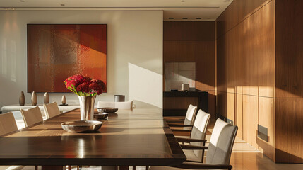 Spacious House Interior Highlighting Large Decorative Painting on Wall