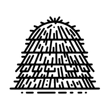 recommend clip art: simple celan line art illustration of haystack