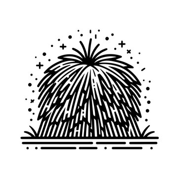recommend clip art: simple celan line art illustration of haystack