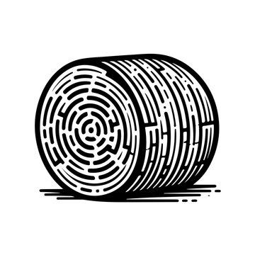 recommend clip art: simple celan line art illustration of hayroll