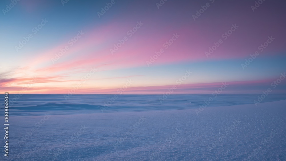 Sticker A vibrant sunset paints the sky over a frozen arctic landscape