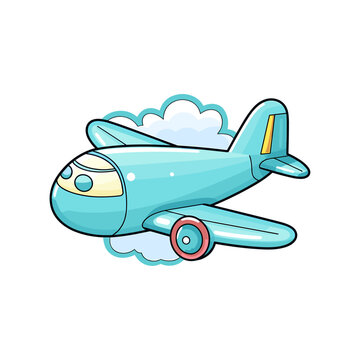 recommend clip art: Toy Plane kawaii clipart with white background