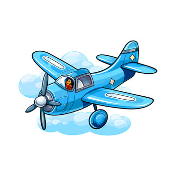 recommend clip art: Toy Plane kawaii clipart with white background