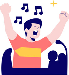 Football and soccer followers celebrating victory