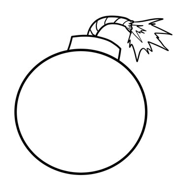 recommend clip art: Simple line drawing of a bomb