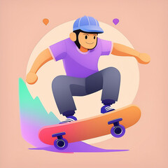 Fototapeta premium A skateboard-themed t-shirt design featuring a cool ape riding a skateboard, Generative AI