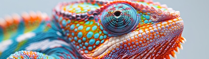 Fototapeta premium Vibrant Chameleon Lizard in Closeup