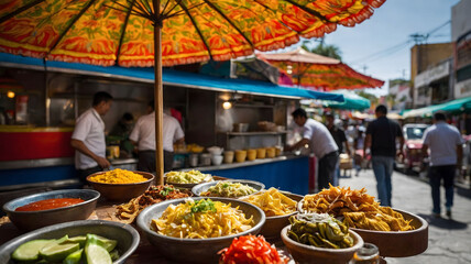 Mexican street food stall - Mexican traditional culture