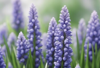 Obraz premium background white liriope olated set muscari illustration 3d