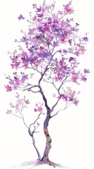 Obraz premium purple flower tree illustration