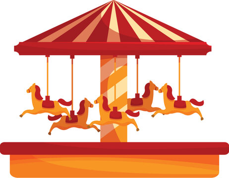 recommend clip art: Merry go round with horses is spinning at an amusement park