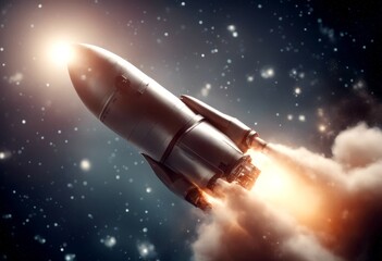 Fototapeta premium rocket illustration space flies