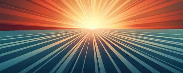 Obraz premium Abstract light, radiating lines and shapes, flat design illustration