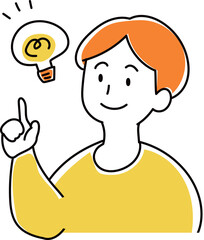 指をさしている　男性のイラスト