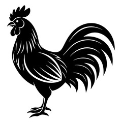 Rooster logo icon silhouette vector illustration

