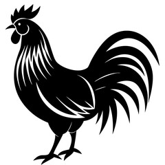 Rooster logo icon silhouette vector illustration
