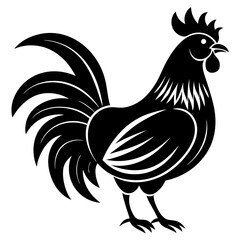 Rooster logo icon silhouette vector illustration
