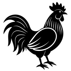 Rooster logo icon silhouette vector illustration
