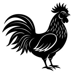 Rooster logo icon silhouette vector illustration
