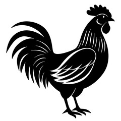 Rooster logo icon silhouette vector illustration

