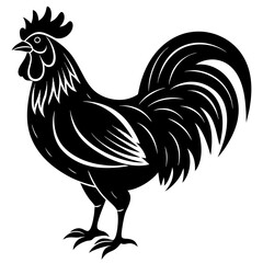 Rooster logo icon silhouette vector illustration
