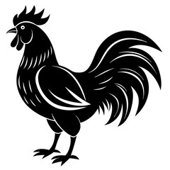 Rooster logo icon silhouette vector illustration
