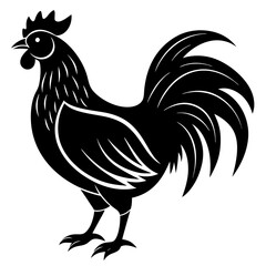 Rooster logo icon silhouette vector illustration
