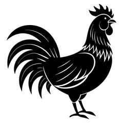 Rooster logo icon silhouette vector illustration
