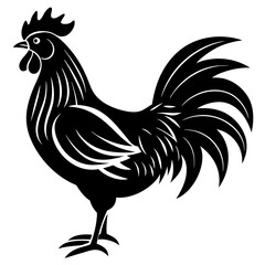 Rooster logo icon silhouette vector illustration
