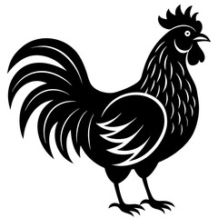 Rooster logo icon silhouette vector illustration
