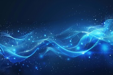 Obraz premium A blue wave with a lot of stars in the sky