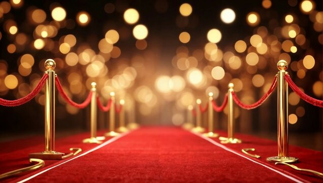 Red Carpet Event with Golden Stanchions