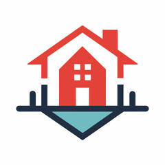 illustration of a house logo icon vector art