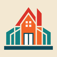 illustration of a house logo icon vector art