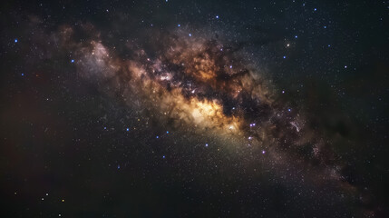 Fototapeta premium Stunning Milky Way View with Giant Cross Constellation and AI Satellites Orbiting in Deep Space