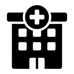 Hospital building icon for medical and healthcare themes