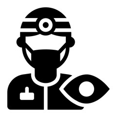 Doctor ophthalmologist icon for eye care and medical themes