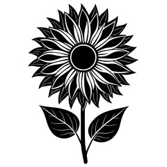Sunflower icon vector art illustration