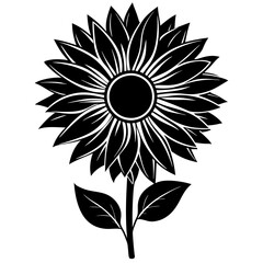 Sunflower icon vector art illustration