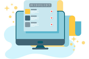 wish list display on the monitor