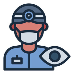 Doctor ophthalmologist icon for eye care and medical themes