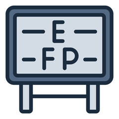 Snellen chart icon for vision testing and optometry themes