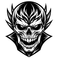 skull and crossbones,Skull face black vector silhouette, skull, vector, tattoo, head, art, illustration