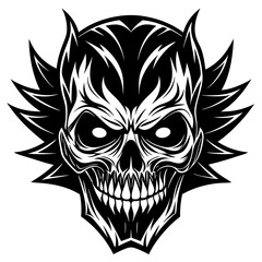 skull and crossbones,Skull face black vector silhouette, skull, vector, tattoo, head, art, illustration