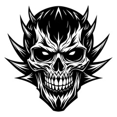 skull and crossbones,Skull face black vector silhouette, skull, vector, tattoo, head, art, illustration