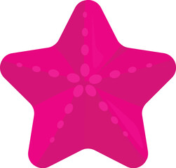 Pink starfish showing concept of summer vacation at the beach