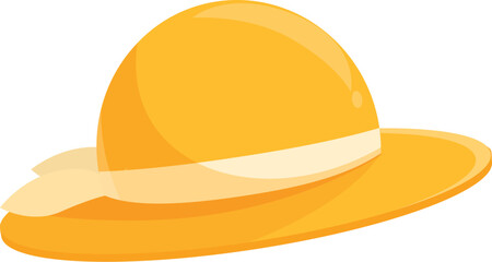 Yellow summer hat protecting from the sun on a hot summer day